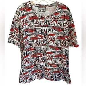 Marvel Comics Amazing Spiderman Comic Strip White T Shirt  Adult XLG